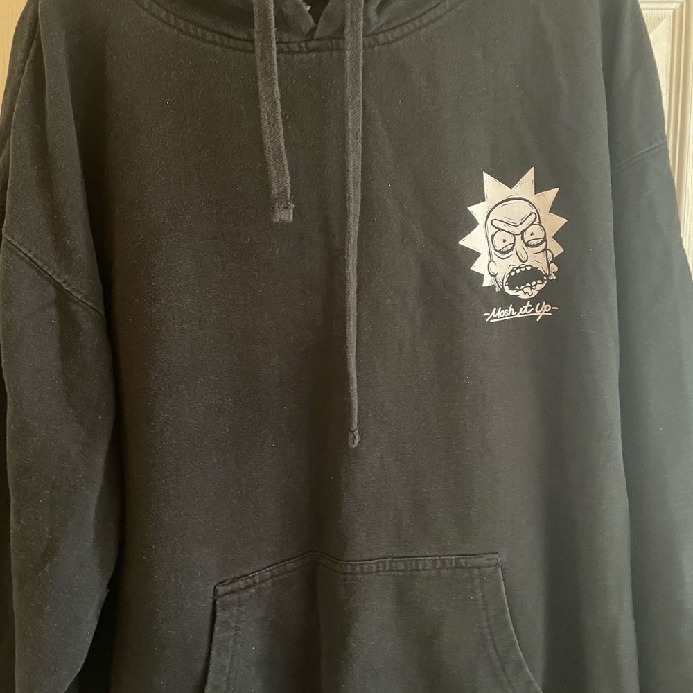 Mosh it Up Rick & Morty Men's Black Graphic Hoodie